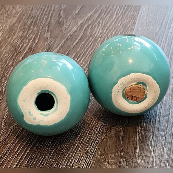 Jaska of California Cascade Ware Blue Brown Drip Vintage Salt and Pepper Shakers - Picture 4 of 5